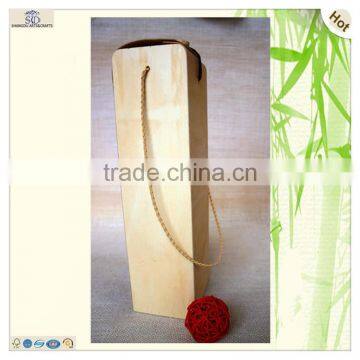 Wooden Handcraft String Hanging Birch Plywood Wine Box photo-5