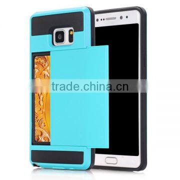 Slip Cover Card Slot Phone Case TPU + PC Phone Hull Protective Back Cover for Samsung Note 7 photo-2