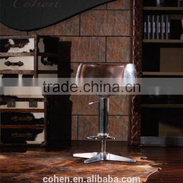 Foshan Wooden Furniture Europe/American Chesterfield Sofa Vintage Top Grain Leather Bar Chair Factory Derect Sale photo-4