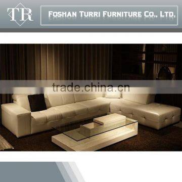 Luxurious White Color L Shape Genuine Leather Sofa photo-4