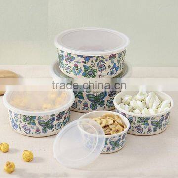 BSCI Audit Hot-sell Eco Natural Bamboo Fiber Print Food Container photo-3