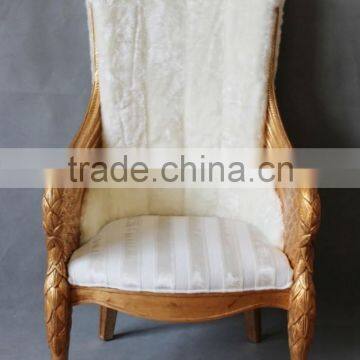 MD-2204-01 Antique Reproduction Single Chair With White Velvet photo-3