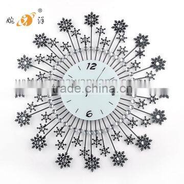 Stylish wall clock with snow for bedrooms