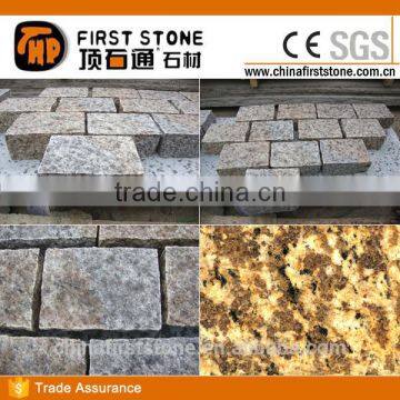 Tiger Skin Gold Granite Cube Stone