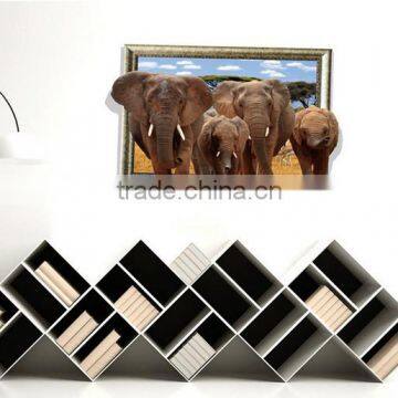 Interesting 3D Elephant Wall Sticker for kids , Removable Real Elephant Wall Sticker