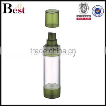 China Fancy Different Size Green Top Bottom Clear Body Airless Plastic Bottle Pump for Cosmetic Lotion Cream Serum photo-4