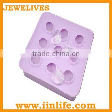 2012 new design diamond shaped silicone ice cube tray