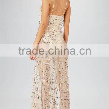 OEM Women Sequins Long Dresses Hot Sale Holiday Maxi Dress photo-6