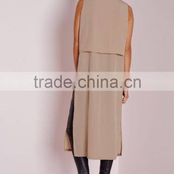 Hot Sale Lady Sleeveless Double Layer Utility Blouse New Patterns photo-4