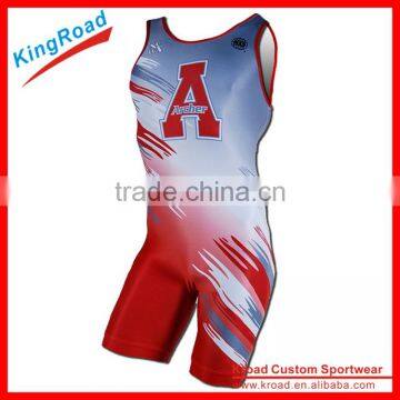 2016 Custom Made Wrestling Wear/Wrestling Singlet/triathlon Jersey With Print Logo photo-2