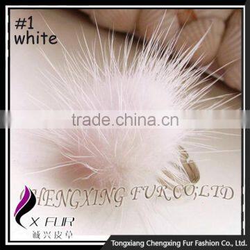 CX-A-27 Wholesale Cheap Price Girls Kids Lovely Genuine Mink Fur Ball Finger Ring photo-2