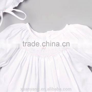 100% Cotton Woven Fabric Heirloom Monogramed Baby Colored Quilt Outfits Match Hat photo-2