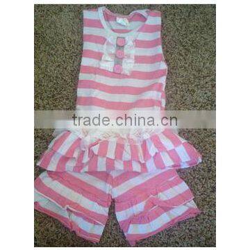 Toddler Shorts Girls Adorable Pink White Stripes Shorts Childrens Boutique Clothing photo-2