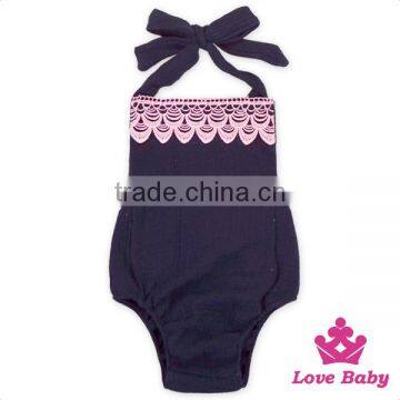 HYB148 Lovebaby Wholesale Pink Lace Front Half Romper 100%COTTON Cheap Infant Clothing Rompers photo-5