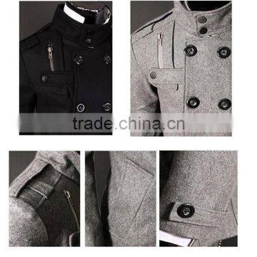 Hot Sale 4 Colors and 4 Size for Choice Casual European Stylish Mature Men Coat Woolen photo-6