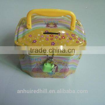 Cute delicate irregular plain metal money tin box/storage box/case/bank for sale