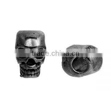 Zinc Based Alloy 3D Spacer Beads Skull Gunmetal