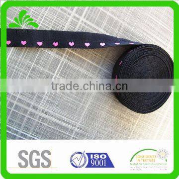 Top Quality Print Heart Pattern Elastic Fold Over,custom Printed Fold Over Elastic, photo-4