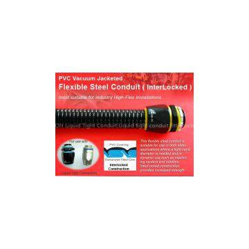 InterLocked PVC Coated Flexible metal Conduit,electric flexible conduit fittings for telecom and machine wiring