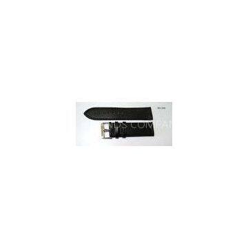 Customized 8 - 24mm Black Leather Wrist Watch Straps With Buckle For Men / Women