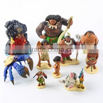 Newest Disny movie Moana action figures set of 10pcs, PVC Mini figure Moana figures