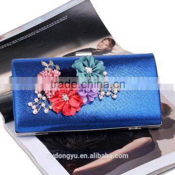 blue flower 2017 fancy clutch bag /black beaded purse Evening handbag Gorgeous Bridal Wedding Purse Party bag Handbag