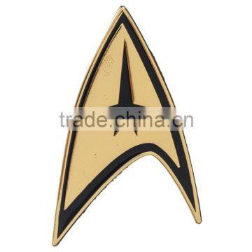 Star Trek Command Black/Gold Enamel Metal Badge Pin Costume Accessory