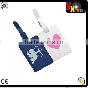 Valentine's Day Gift PU Leather ID Tags Business Card Holder for Carry On Luggage, Baggage ID