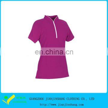 Ladies Dri Fit Pique Golf Shirt Short Sleeve Zipped Shirts