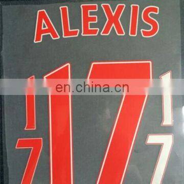 Soccer jerseys player name and number stickers custom heat transfers jersey number sublimation transfer printing paper