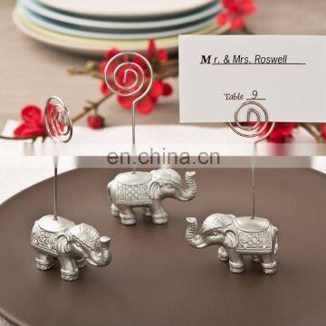 New Fashion Good Luck Silver Indian Elephant Place Card Holder