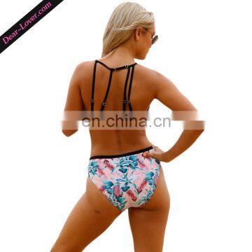 Wholesale Floral Printed Two Pieces Women Modest Swimwear