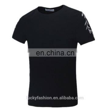 Manufactory Custom Embroidery on Sleeve 100% Cotton T Shirt