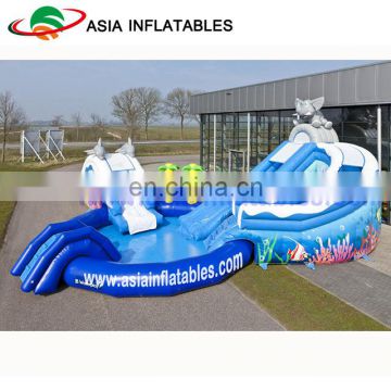 Elephant Inflatable Water Park On Land With Pool Slide For Kids And Adults