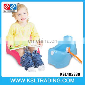 High quality two colors plastic baby potty toilet with brush