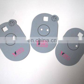 Grey PVC earring cards with printing