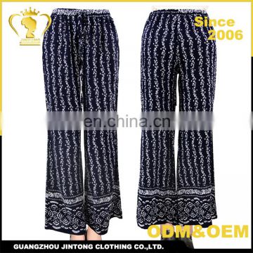 2017 new design custom spandex polyester woman printed lady pants