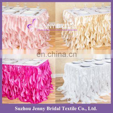 TS017T indian wedding table decorations wedding table skirts party and wedding decoration curly willow table skirting