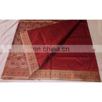 Women's Designer Wedding Wear Red Handmade Valkalam Banarasi Silk Bridal Saree Party Wear Dress photo-5