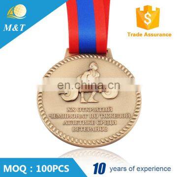 Cheap Custom Design Metal Russia Weightlifting Medal