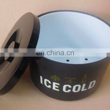 Custom Black Color pp Round Ice Bucket With Cover for Bar Using photo-2
