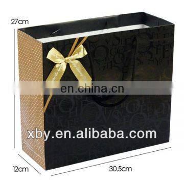 luxury paper gift bag with prinitng/ gold paper bag