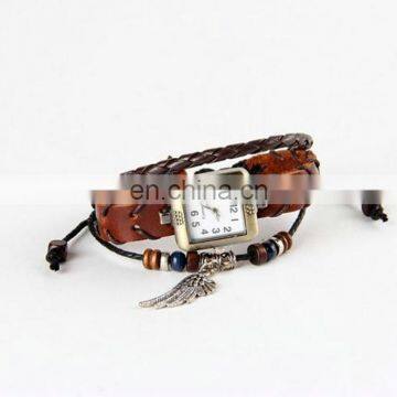 Ladies Women Fashion Stainless Steel Genuine Charm Lretro Genuine Leather Watch photo-4