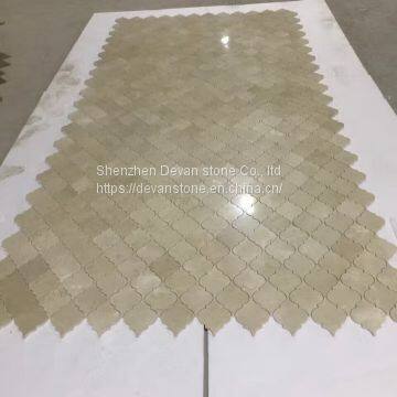 Crema Marfil Arabesque Lantern Shaped Floor Mosaic photo-2