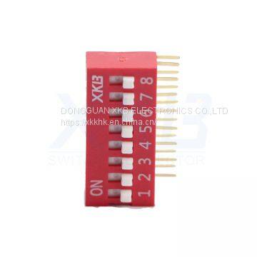 Manufacturers Supply Spacing 2.54mm Red Pin Vertical Dip Switch photo-2