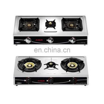 three burner gas stove,stainless steel body gas cooker,gas burner