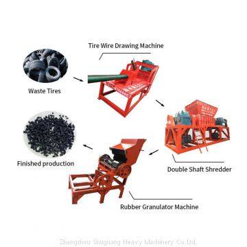 Good quality tire shredders rubber track recycling plant equipment