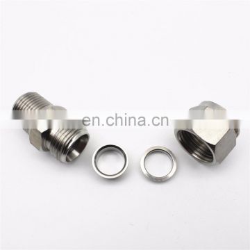 Quick coupler 3/8 female thread O.D 8 mm tube stainless steel pressure gauge metal flexible hose connectors