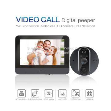 Wifi 4.3 HD LCD Digital Video Peephole Security Smart Doorbell Infrared Camera photo-3