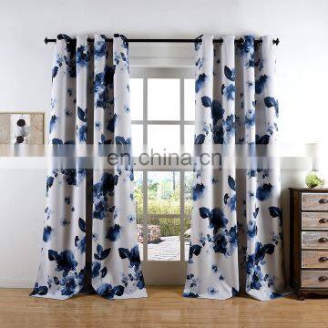 Classical leaves printed blackout curtain designs curtains living room